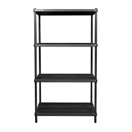 4-TIER SHELVING UNIT FURDINI MESH GRID 90CM BLACK