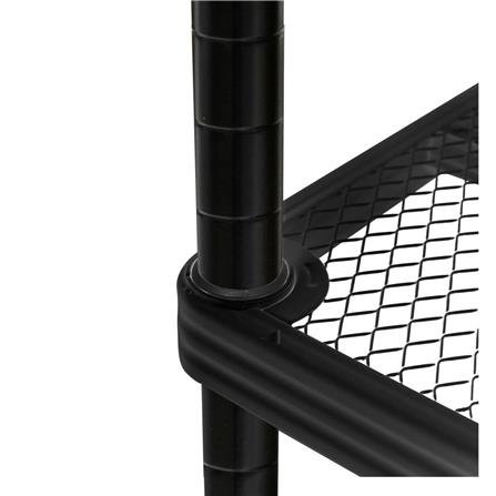4-TIER SHELVING UNIT FURDINI MESH GRID 90CM BLACK