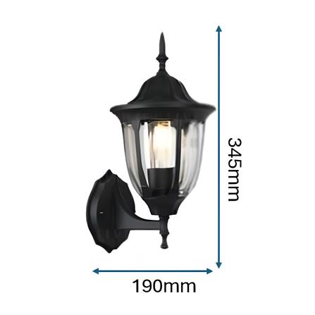 BRIGHT OBJECTIVES WALL OUTDOOR 8813/W 345MM E27 BLACK