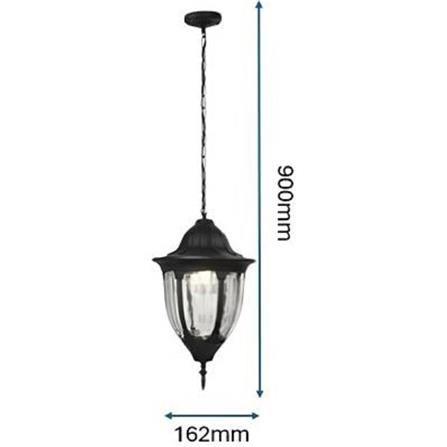 PRE-ORDER BRIGHT OBJECTIVES PENDANT OUTDOOR LAMP 8813/P 900MM E27 BLACK