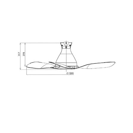 PANASONIC CEILING FAN F-M12GCVBKH 3B LED BLACK 48"