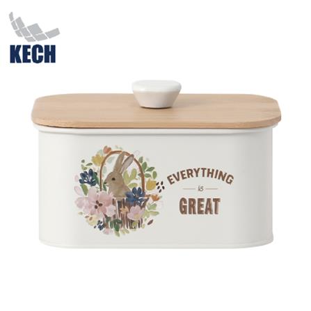 CANISTER 1L BUNNY BOX KECH WHITE 11.8X16.5X9CM