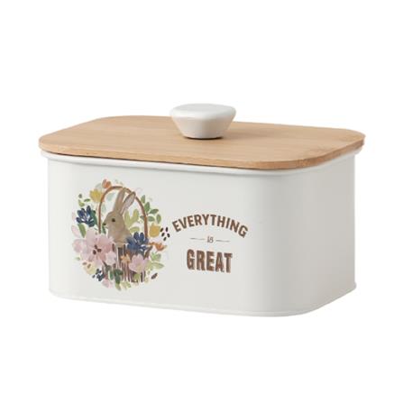 CANISTER 1L BUNNY BOX KECH WHITE 11.8X16.5X9CM