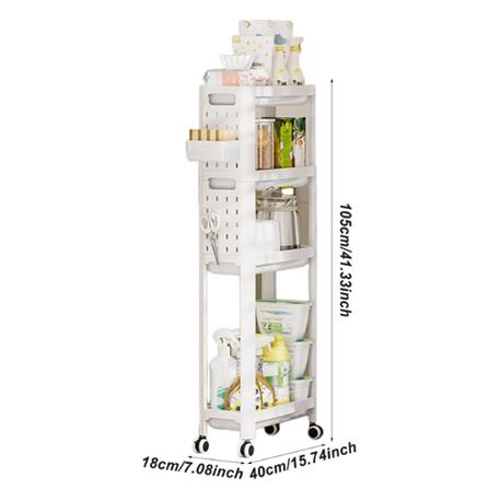 4 TIER RACK 18X40X105CM KECH MIREA WHITE