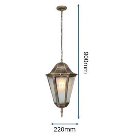 PRE-ORDER BRIGHT OBJECTIVES PENDANT OUTDOOR LAMP 8816/P 900MM E27 ANTIQUE BRASS