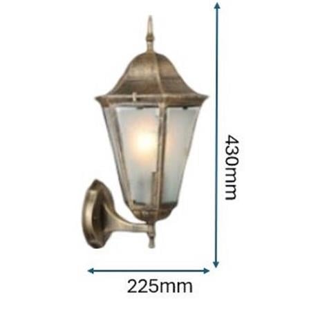 PRE-ORDER BRIGHT OBJECTIVES WALL OUTDOOR 8816/W 430MM E27 ANTIQUE BRASS