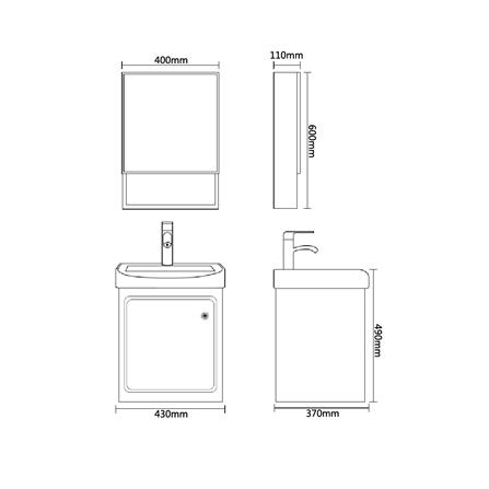 MD COUNTER WASHBASIN MVCS-430-WE WHITE