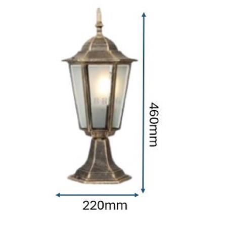PRE-ORDER BRIGHT OBJECTIVES GATE LAMP 8816/S 460MM E27 ANTIQUE BRASS