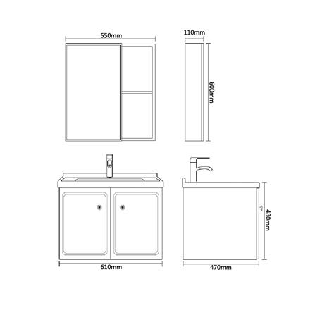 MD COUNTER WASHBASIN MVCS-600-GY GREY