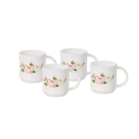 UNIHOM OPAL GLASS 4PCS MUG SET -FLORAL UXMKB340BHA4
