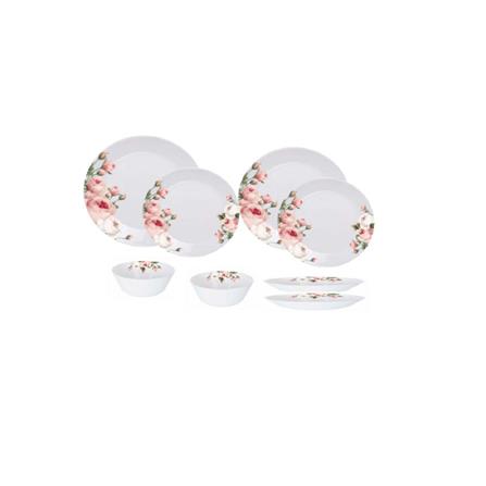 UNIHOM 8PC OPAL GLASS DINNER SET- FLORAL DESIGN - UXJLHG08PCAD