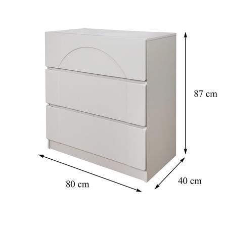 CHEST OF 3 DRAWERS FURDINI CURVE 80CM GREY [EXCLUSIVE FROM HOMEPRO THAILAND]