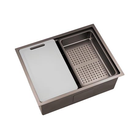 LIVINOX BUILT IN NANO LAVA SINK LWS-6047VB 1BOWL STAINLESS STEEL 304 60CM GUN METAL