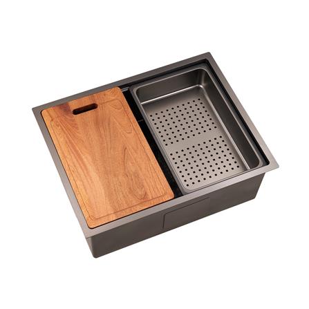 LIVINOX BUILT IN NANO LAVA SINK LWS-6047VB 1BOWL STAINLESS STEEL 304 60CM GUN METAL