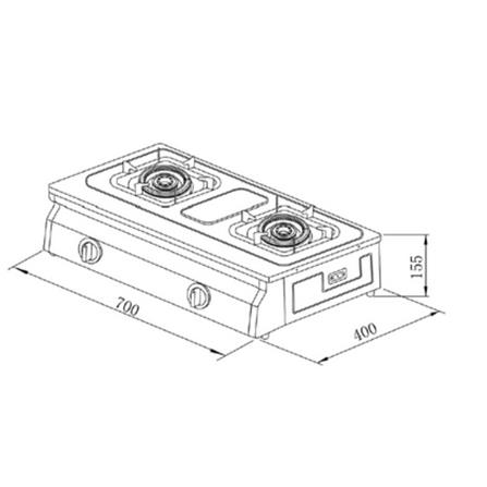LIVINOX STAINLESS STEEL GAS STOVE LGS-886SSG 2BURNER 5.6KW