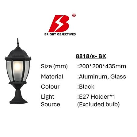 PRE-ORDER BRIGHT OBJECTIVES GATE LAMP 8818/S 435MM E27 BLACK