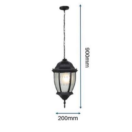 PRE-ORDER BRIGHT OBJECTIVES PENDANT OUTDOOR LAMP 8818/P 900MM E27 BLACK