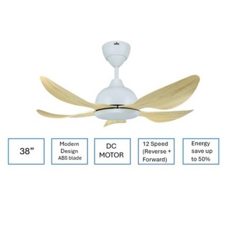 DEKA CEILING FAN GENO 38 LIGHT WALNUT 5B 38"