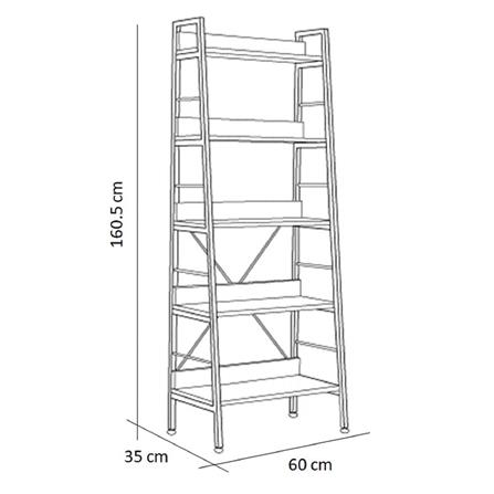5-TIER SHELVING UNIT FURDINI LADDER AD-LD5T BROWN/BLACK [EXCLUSIVE FROM HOMEPRO THAILAND]