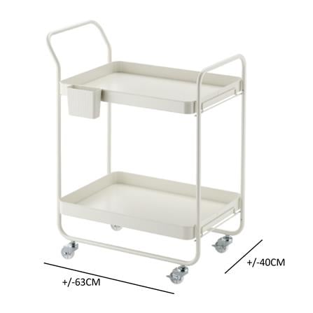 2 TIER TROLLEY STACKO BOVY 62.9X40.6X82.4CM WHITE