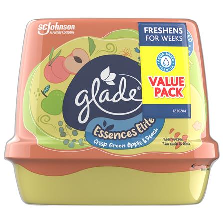 GLADE SCENTED GEL ESSENCES ELITE TWIN PACK 180G CRISP GREEN APPLE & PEACH