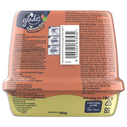 GLADE SCENTED GEL ESSENCES ELITE TWIN PACK 180G CRISP GREEN APPLE & PEACH
