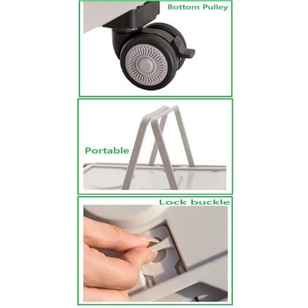 FOLDABLE STORAGE BOX GLAM 52X35.5X35.5CM GREY