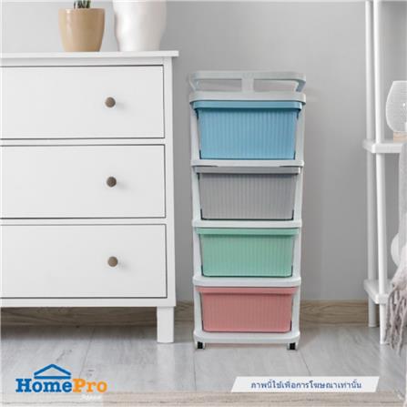 4-TIER DRAWER UNIT STACKO CART 35X38.5X86CM PASTEL