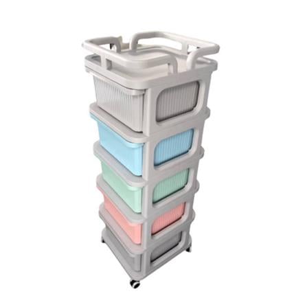 5-TIER DRAWER UNIT STACKO CART 35X38.5X104CM PASTEL