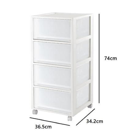 4 TIER DRAWER DKW MONO 34.2X36.5X74CM WHITE