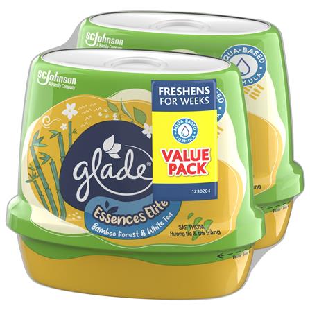 GLADE SCENTED GEL ESSENCES ELITE TWIN PACK 180G BAMBOO FOREST & WHITE TEA