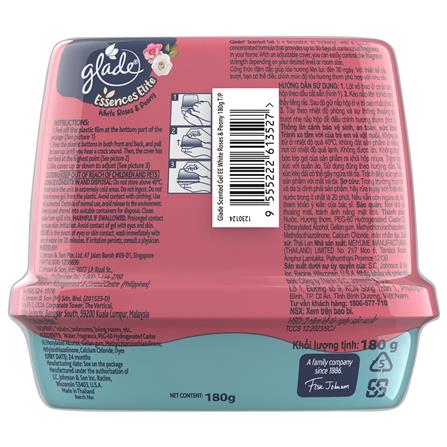 GLADE SCENTED GEL ESSENCES ELITE TWIN PACK 180G WHITE ROSES & PEONY