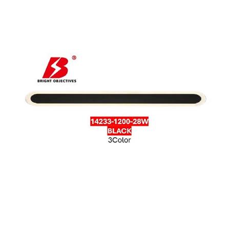 BRIGHT OBJECTIVES WALL LAMP 14233/1200 BK 3 COLOR 28 WATT BLACK