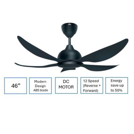 DEKA CEILING FAN GENO 46 MATTE BLACK 5B 46"