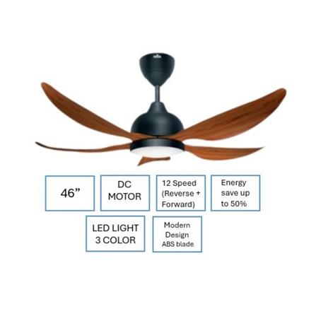 DEKA CEILING FAN GENO 46 LED OAK 5B 46"