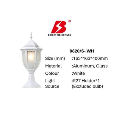 PRE-ORDER BRIGHT OBJECTIVES GATE LAMP 8820/S 400MM E27 WHITE