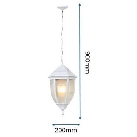 PRE-ORDER BRIGHT OBJECTIVES PENDANT OUTDOOR LAMP 8821/P 900MM E27 WHITE