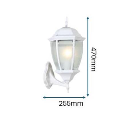 PRE-ORDER BRIGHT OBJECTIVES WALL OUTDOOR 8822/W 470MM E27 WHITE