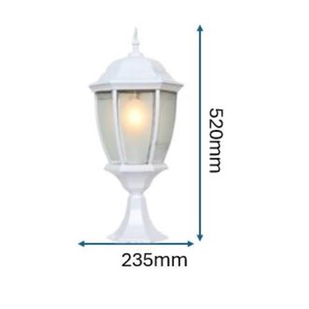 PRE-ORDER BRIGHT OBJECTIVES GATE LAMP 8822/S 520MM E27 WHITE