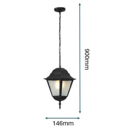 PRE-ORDER BRIGHT OBJECTIVES PENDANT OUTDOOR LAMP 8823/P 900MM E27 BLACK