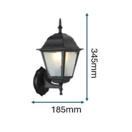 BRIGHT OBJECTIVES WALL OUTDOOR 8823/W 345MM E27 BLACK