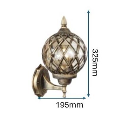 BRIGHT OBJECTIVES WALL OUTDOOR 8825/W 325MM E27 ANTIQUE BRASS