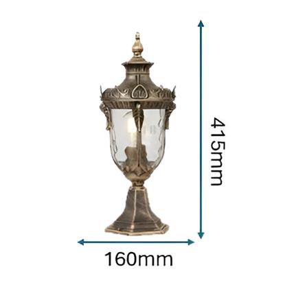 PRE-ORDER BRIGHT OBJECTIVES GATE LAMP 8829/S 415MM E27 ANTIQUE BRASS