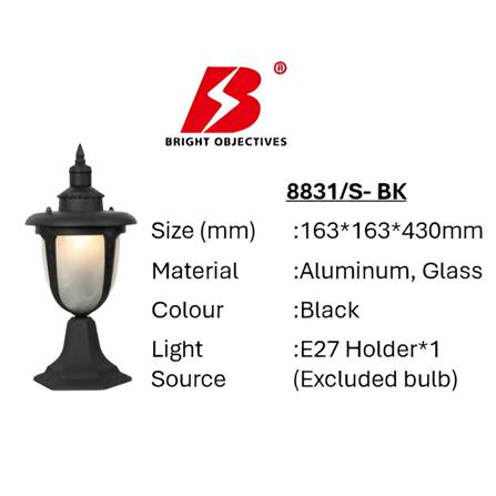PRE-ORDER BRIGHT OBJECTIVES GATE LAMP 8831/S 430MM E27 BLACK