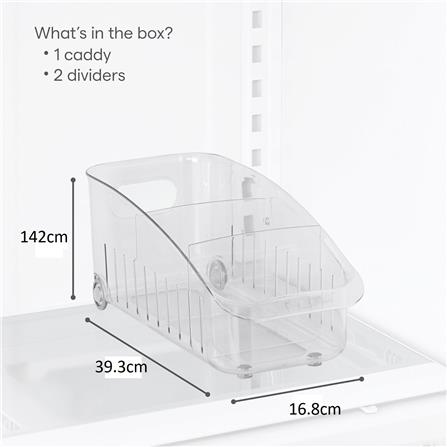 FRIDGE BOX ROLL OUT DIVIDERS L FROSTY KECH 39.3X16.8X14.2CM CLEAR