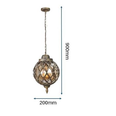 PRE-ORDER BRIGHT OBJECTIVES PENDANT OUTDOOR LAMP 8826/P 900MM E27 ANTIQUE BRASS