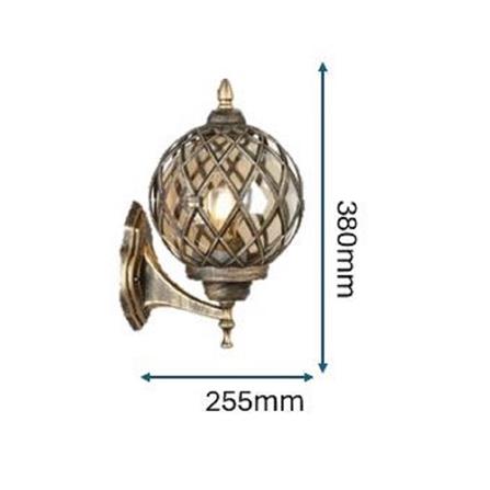 PRE-ORDER BRIGHT OBJECTIVES WALL OUTDOOR 8826/W 380MM E27 ANTIQUE BRASS