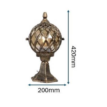 PRE-ORDER BRIGHT OBJECTIVES GATE LAMP 8826/S 420MM E27 ANTIQUE BRASS
