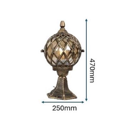 PRE-ORDER BRIGHT OBJECTIVES GATE LAMP 8827/S 470MM E27 ANTIQUE BRASS