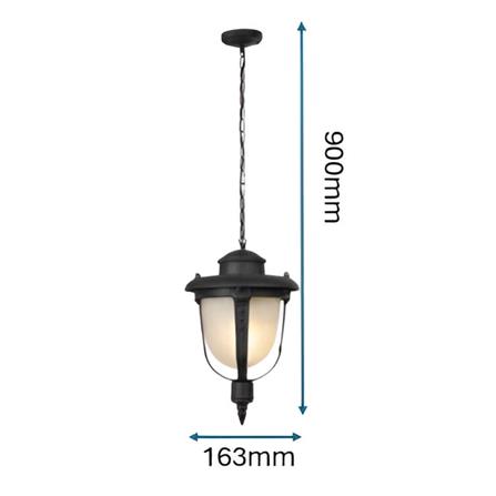 PRE-ORDER BRIGHT OBJECTIVES PENDANT OUTDOOR LAMP 8831/P 900MM E27 BLACK